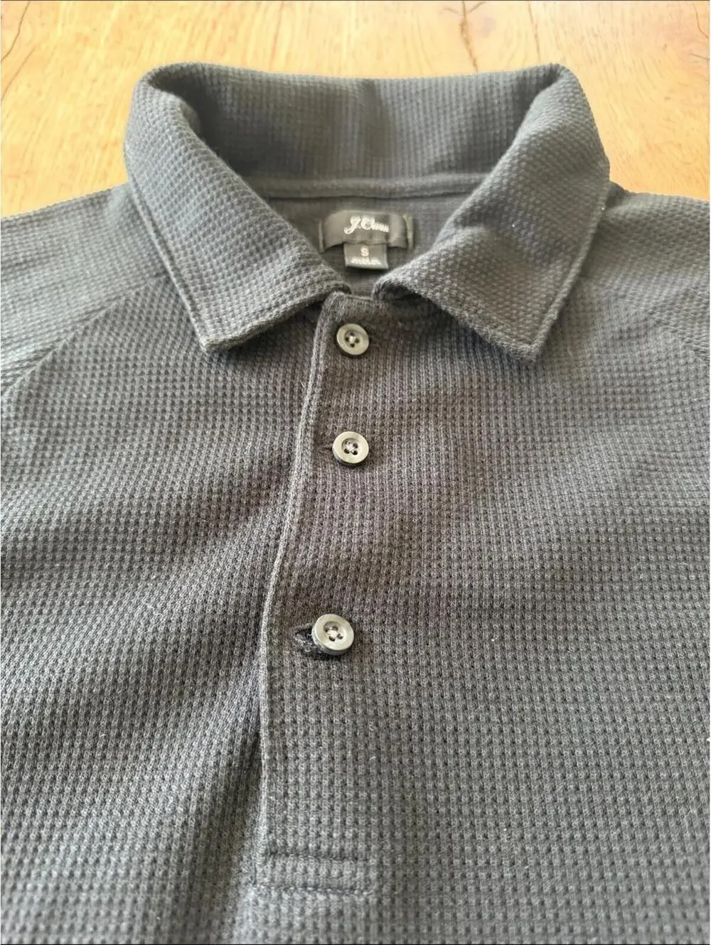 J. Crew black knit polo size small